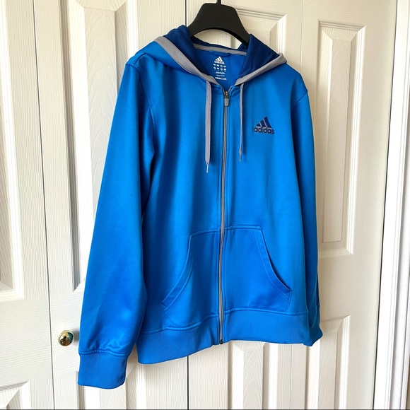 3/$30 Adidas Blue Full-Zip Hoodie - Picture 3 of 9